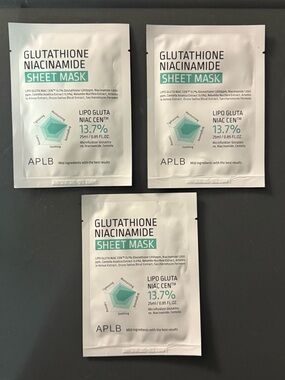 NEW APLB Glutathione Niacinamide Sheet MaskS (3)